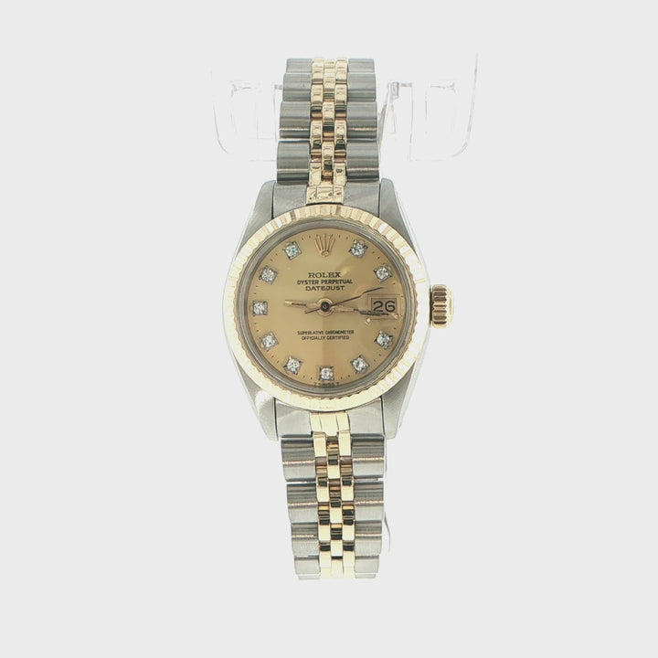 Rolex Datejust 26mm Two-Tone 6917 Champagne Diamond Dial