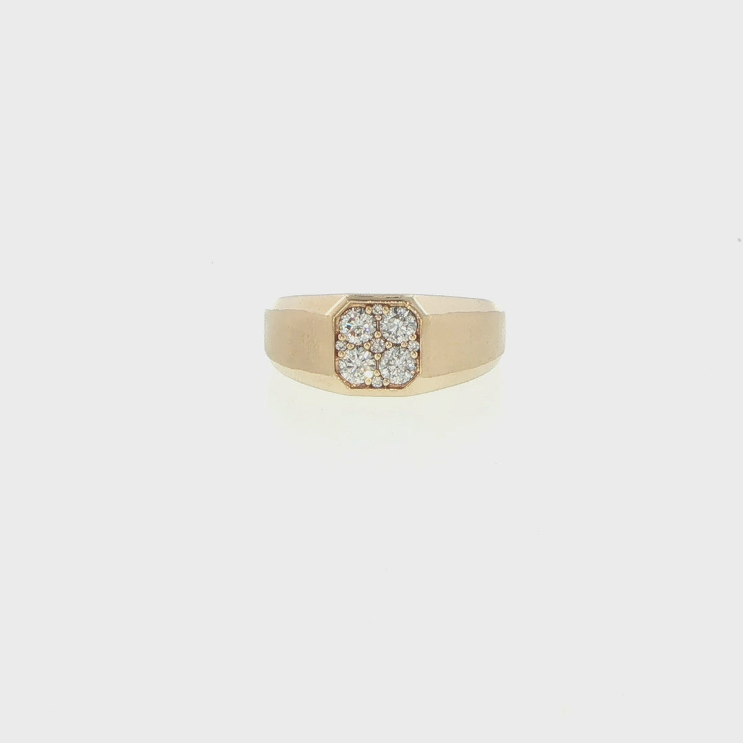 14K Yellow Gold Men's Diamond Band