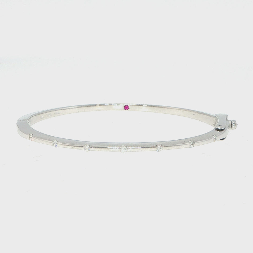Roberto Coin 18K White Gold Diamond Bangle Bracelet