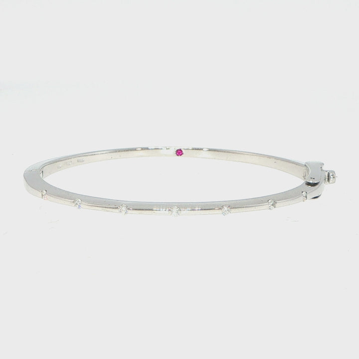 Roberto Coin 18K White Gold Diamond Bangle Bracelet