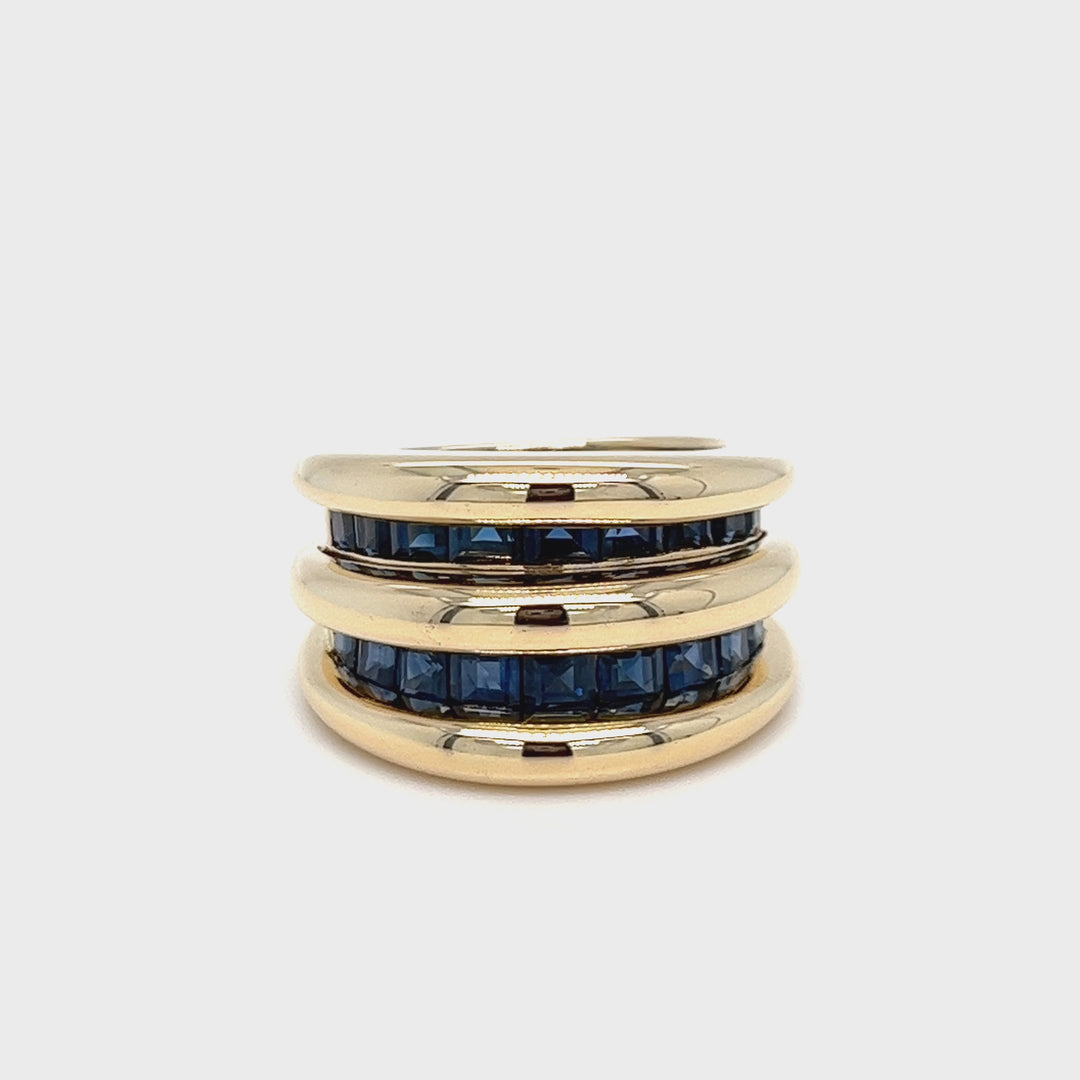 Sapphire Channel Set Dome Ring