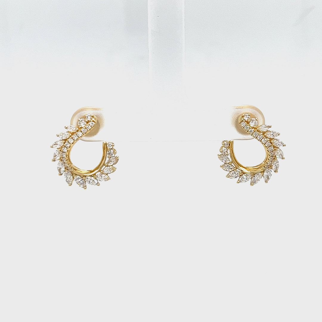 Marquise Diamond Forward Hoops