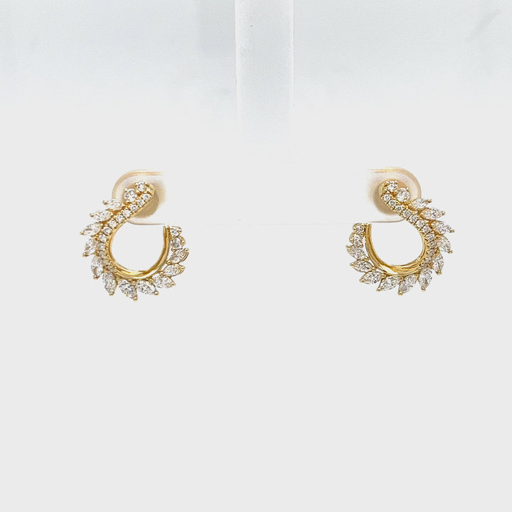 Marquise Diamond Forward Hoops