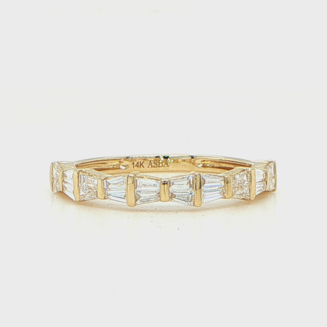 14K Yellow Gold Baguette Diamond Wedding Band