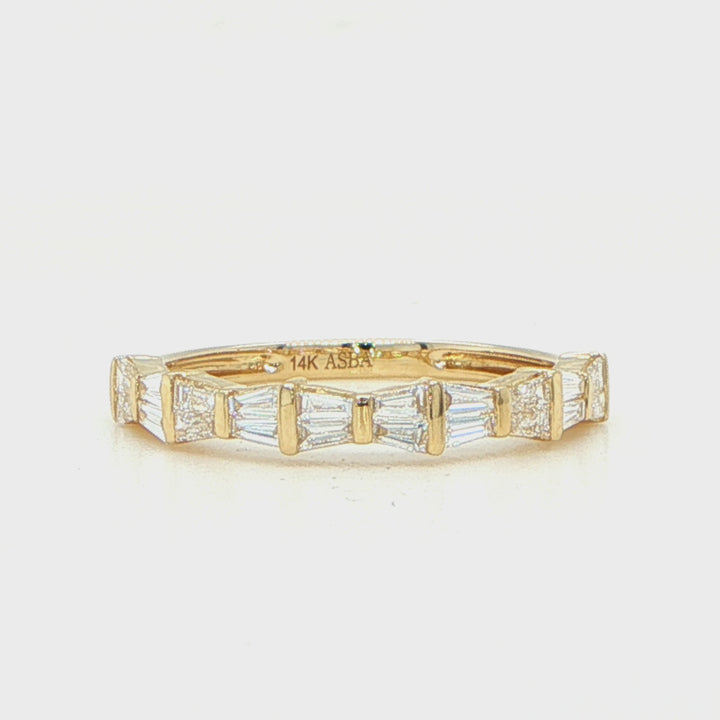 14K Yellow Gold Baguette Diamond Wedding Band