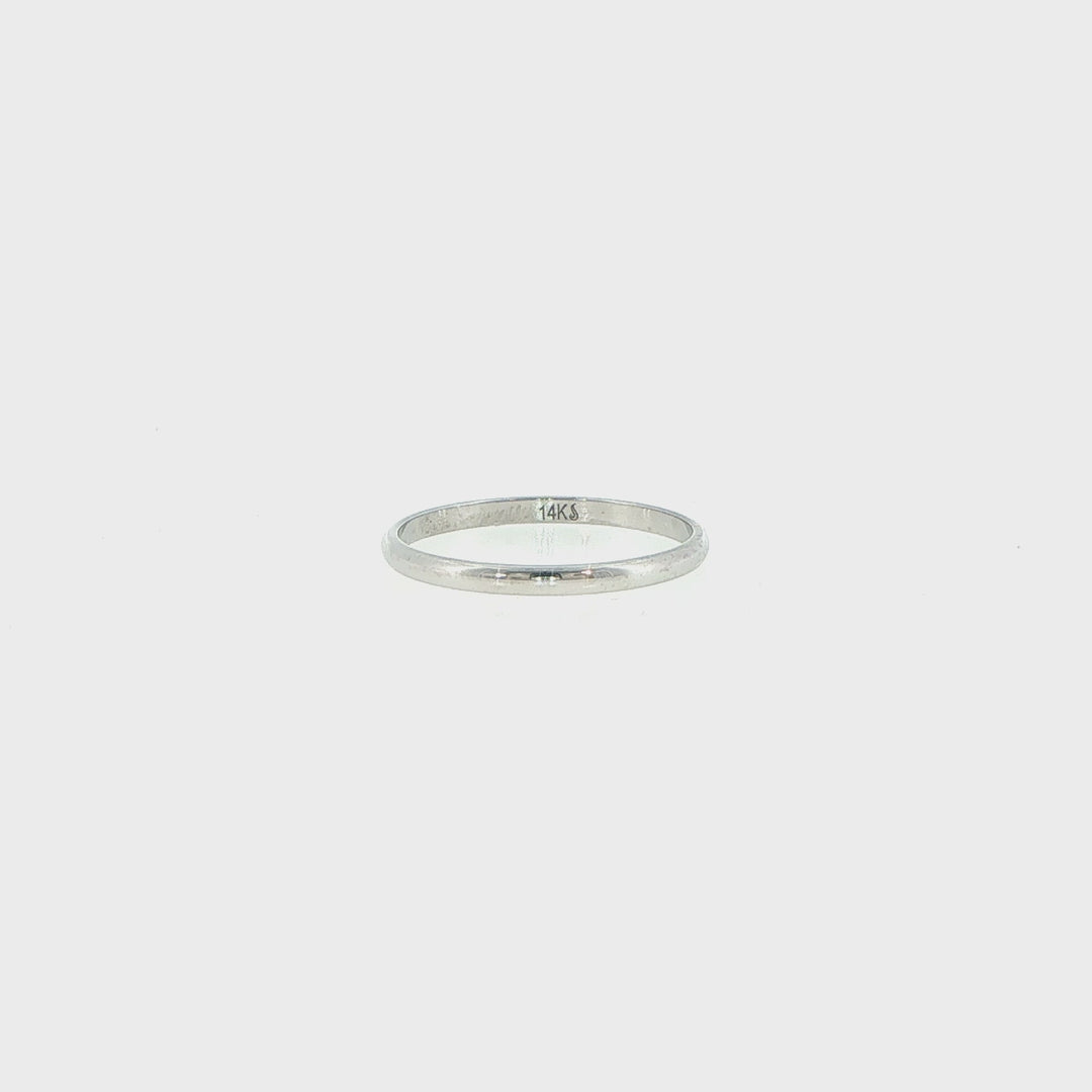 14K White Gold 2mm Wedding Band