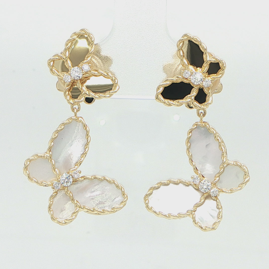 Roberto Coin Jasmine Drop Butterfly Earrings
