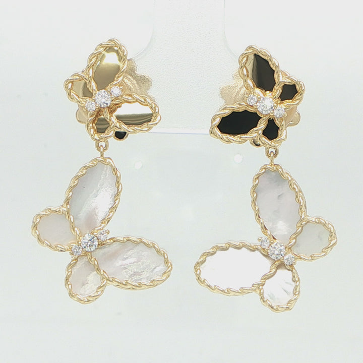 Roberto Coin Jasmine Drop Butterfly Earrings