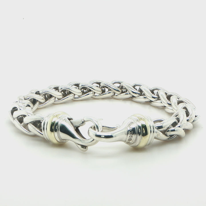 David Yurman Sterling Silver & 14K Gold Link Bracelet