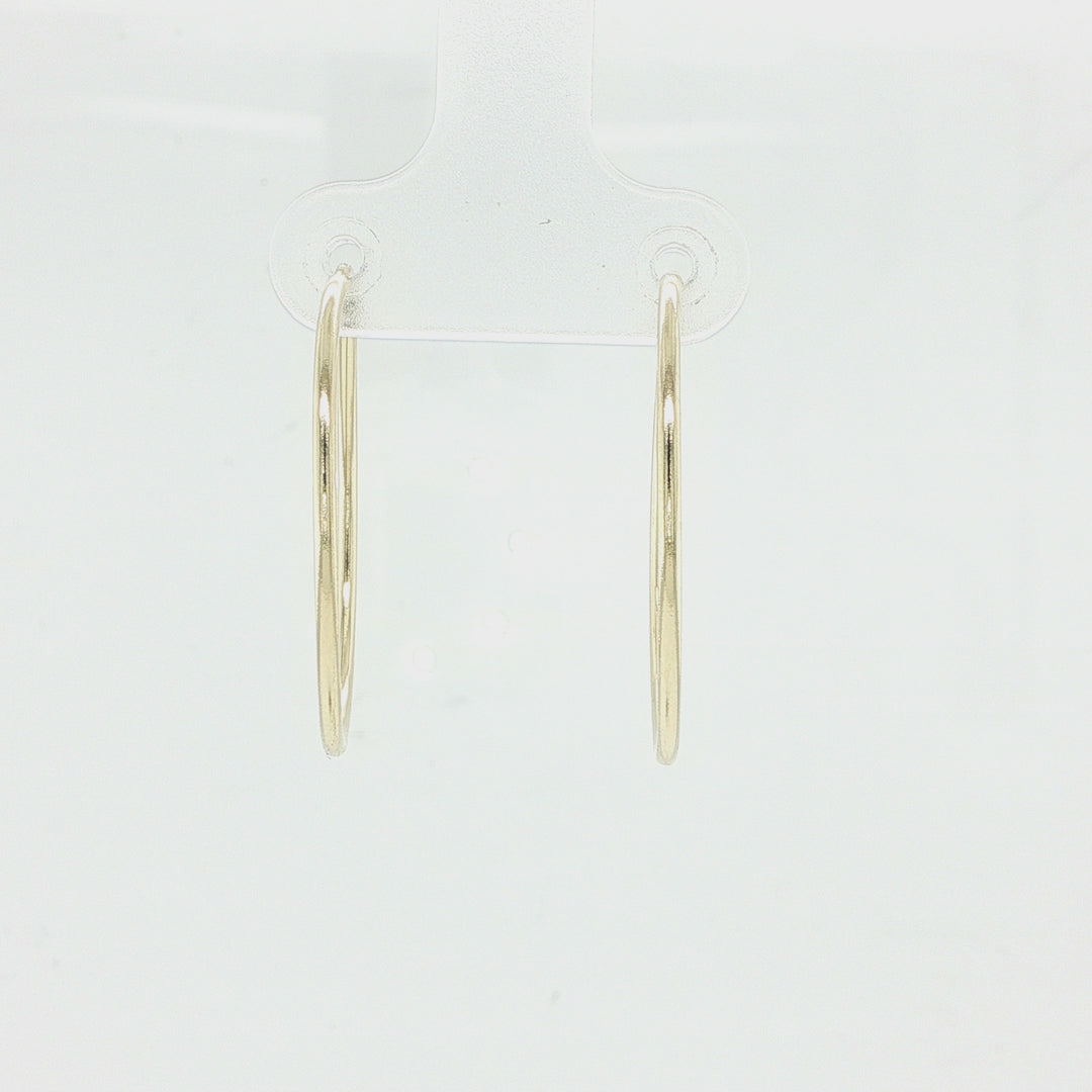 14K Yellow Gold Endless Hoop Earrings