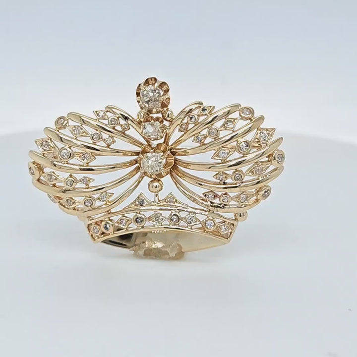 Diamond Crown Brooch