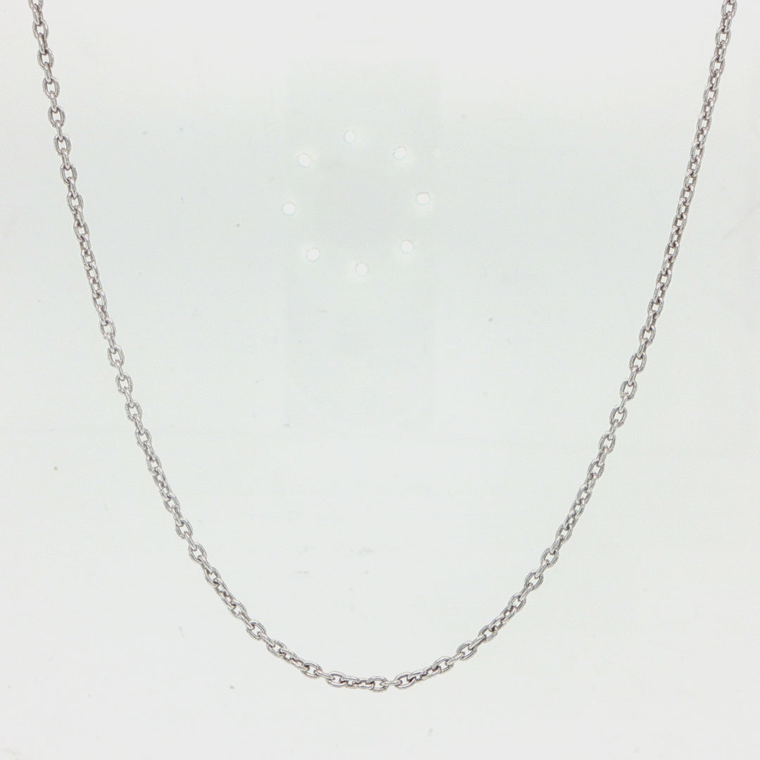 14K White Gold Rolo Chain Necklace