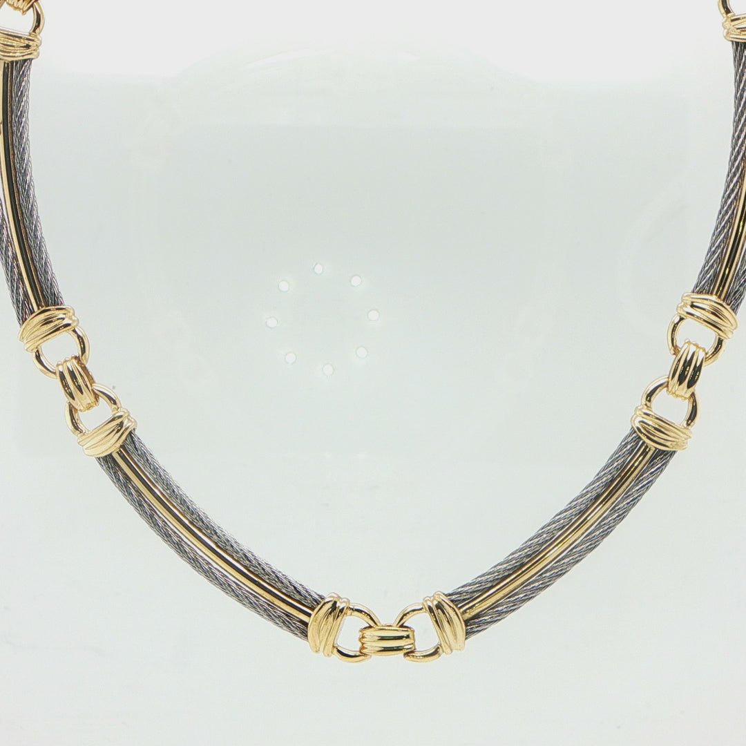 Charriol 18K Yellow Gold & Steel Necklace