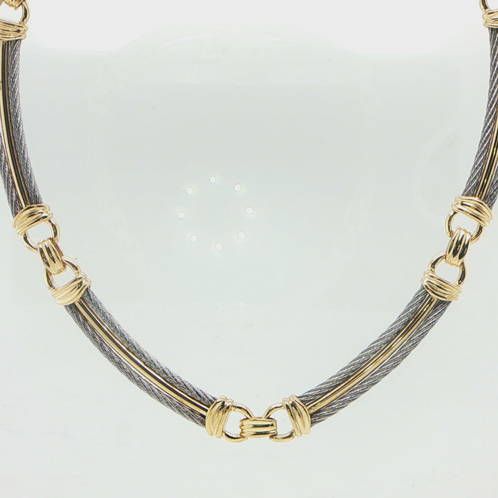 Charriol 18K Yellow Gold & Steel Necklace