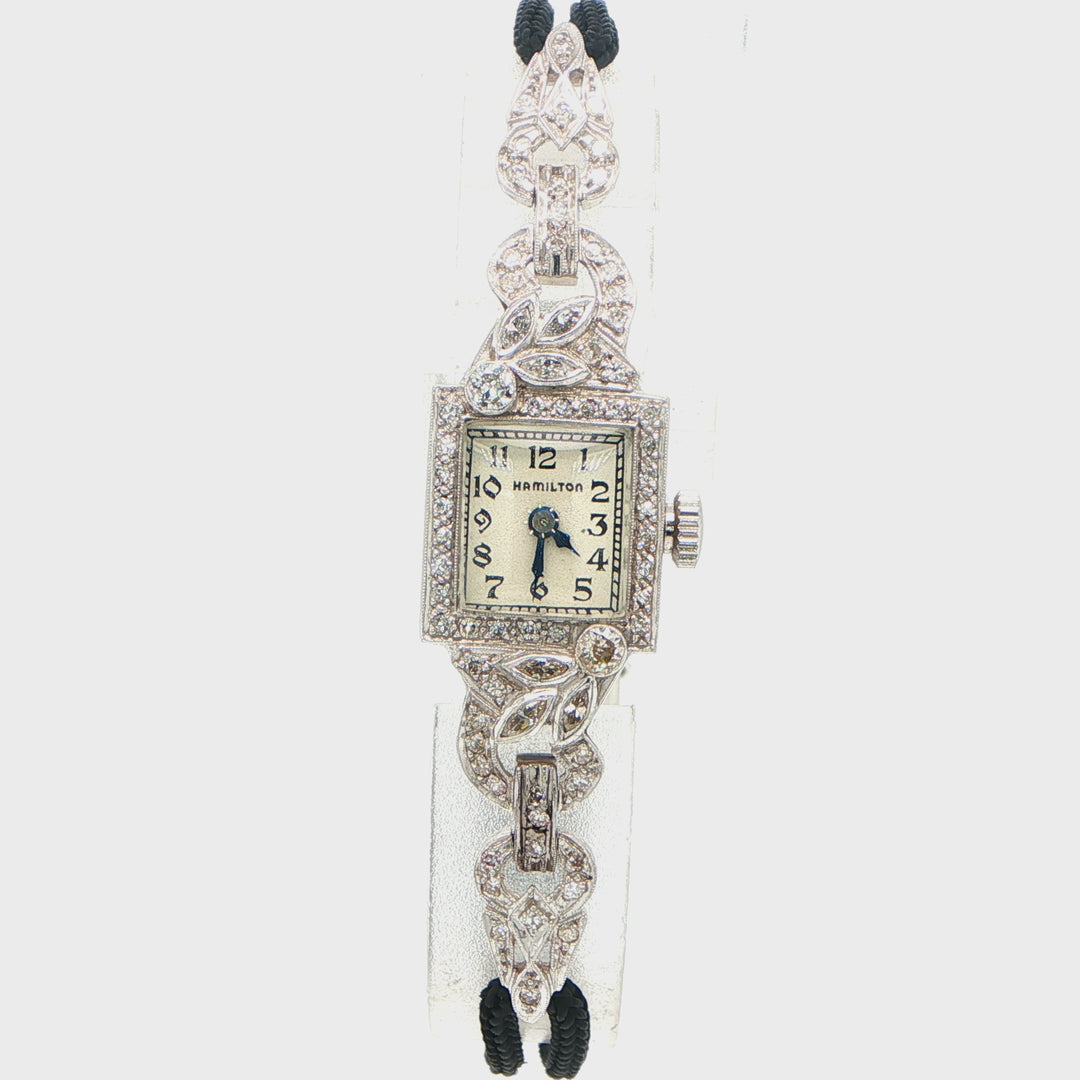 Antique Hamilton Platinum Diamond Watch