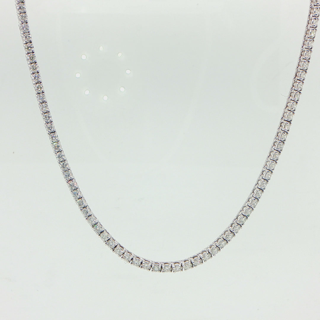 18K White Gold Diamond Tennis Necklace 2.1mm