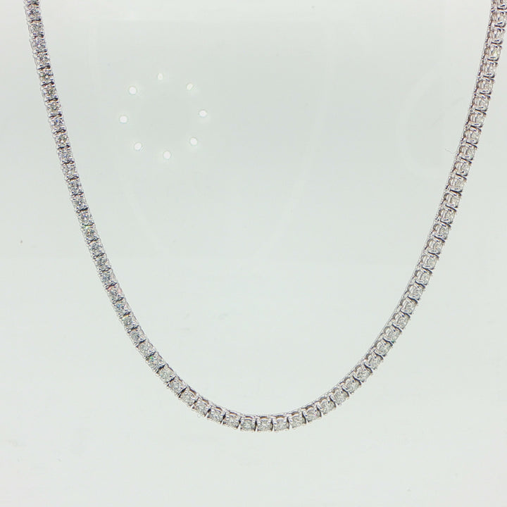 18K White Gold Diamond Tennis Necklace 2.1mm