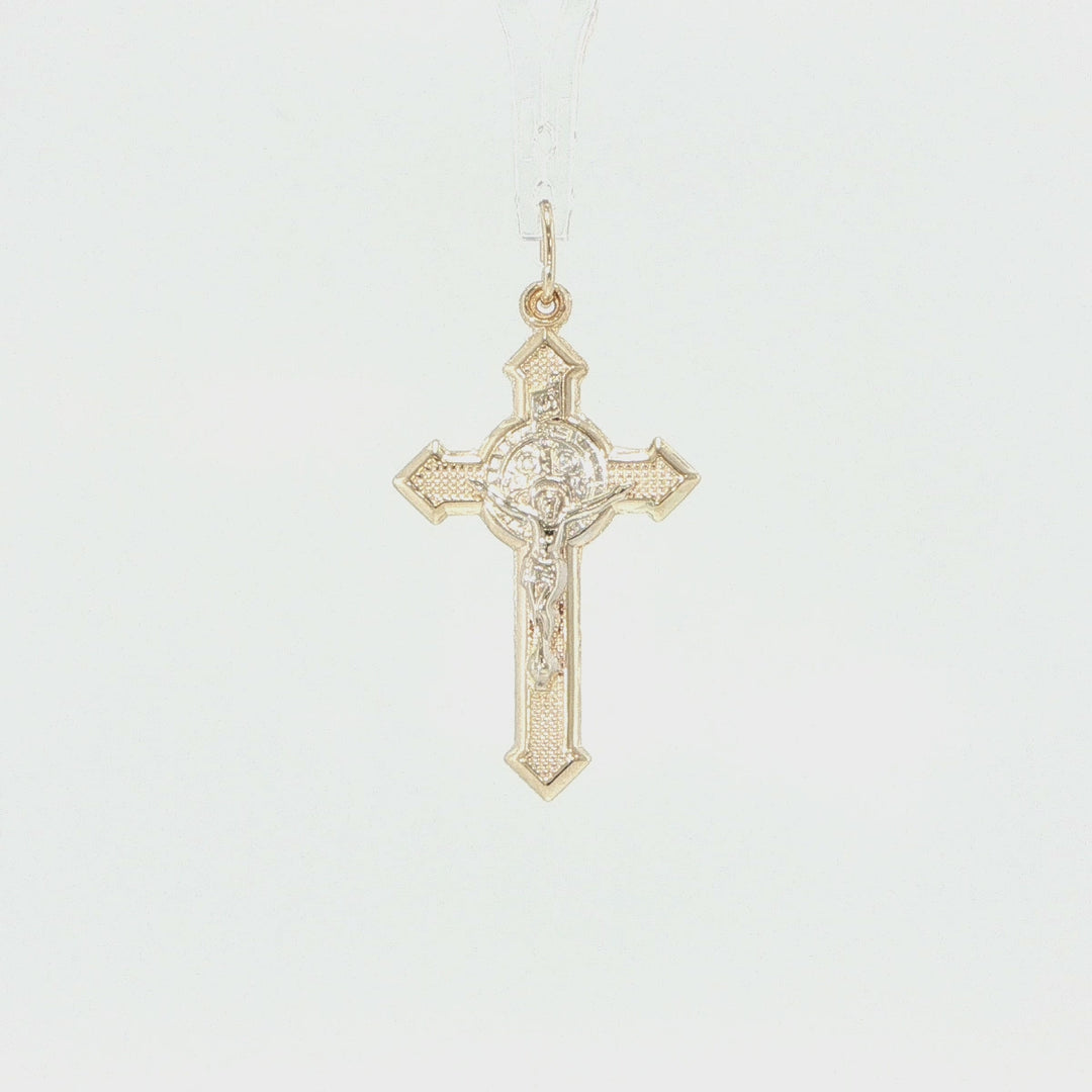 14K Two-Tone Gold Cross Pendant