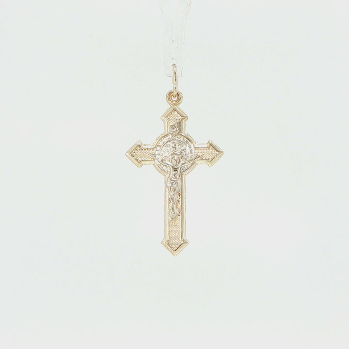 14K Two-Tone Gold Cross Pendant