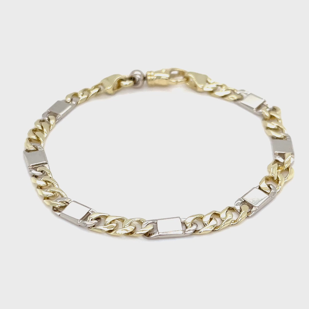Men's Two Tone Link Bracelet