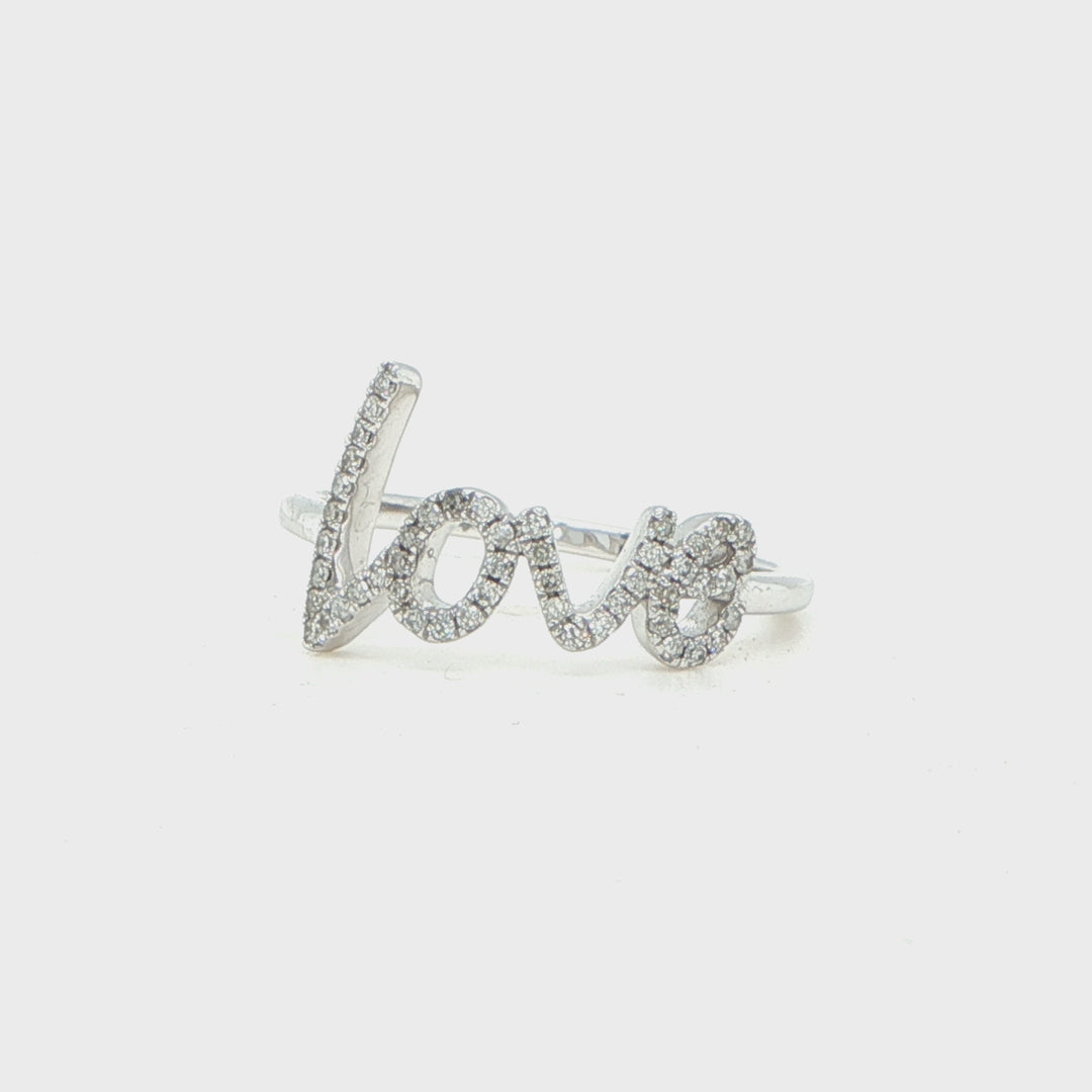 14K Diamond Love Ring