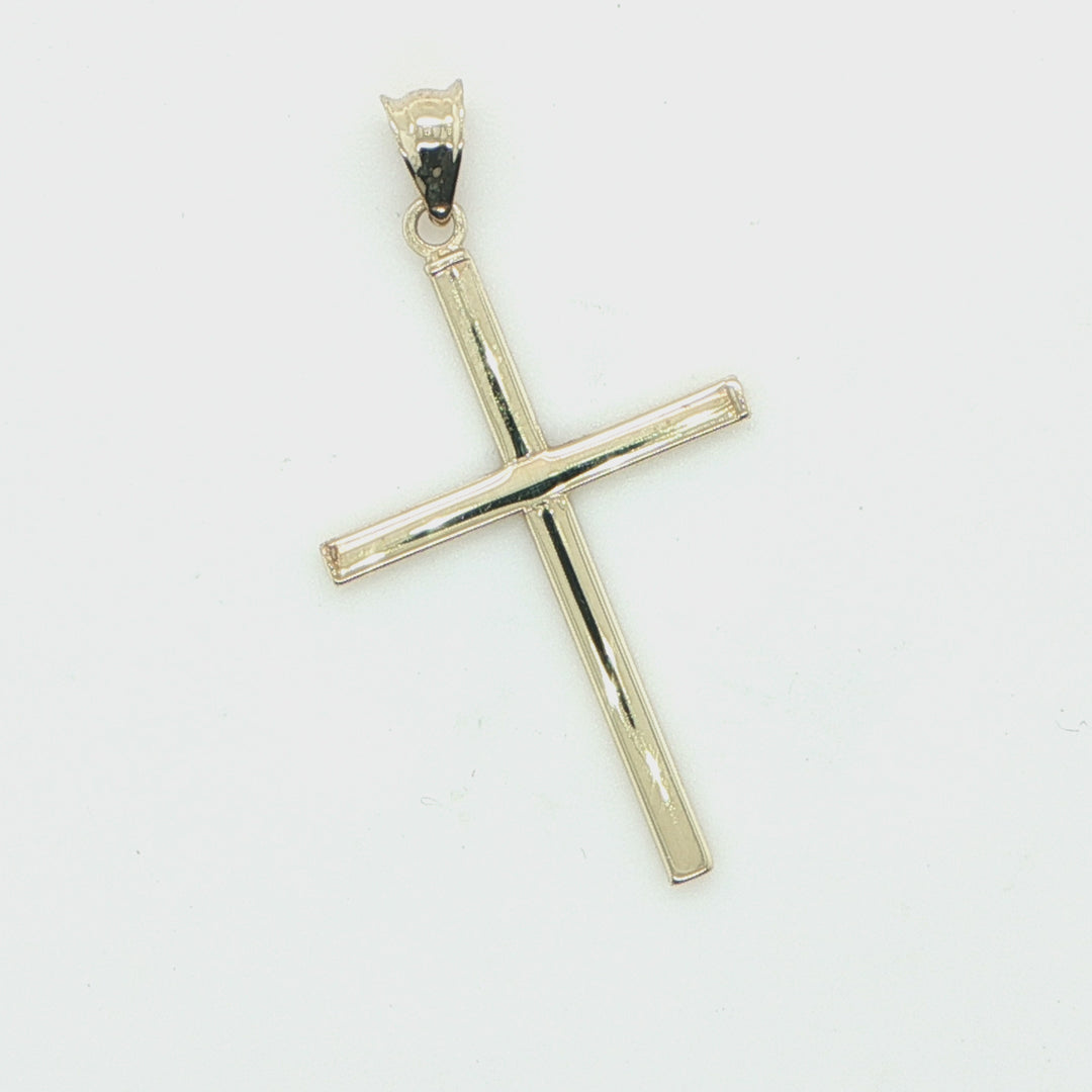 1.25 inch 14K Yellow Gold Cross Pendant