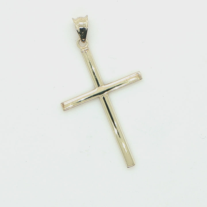 1.25 inch 14K Yellow Gold Cross Pendant