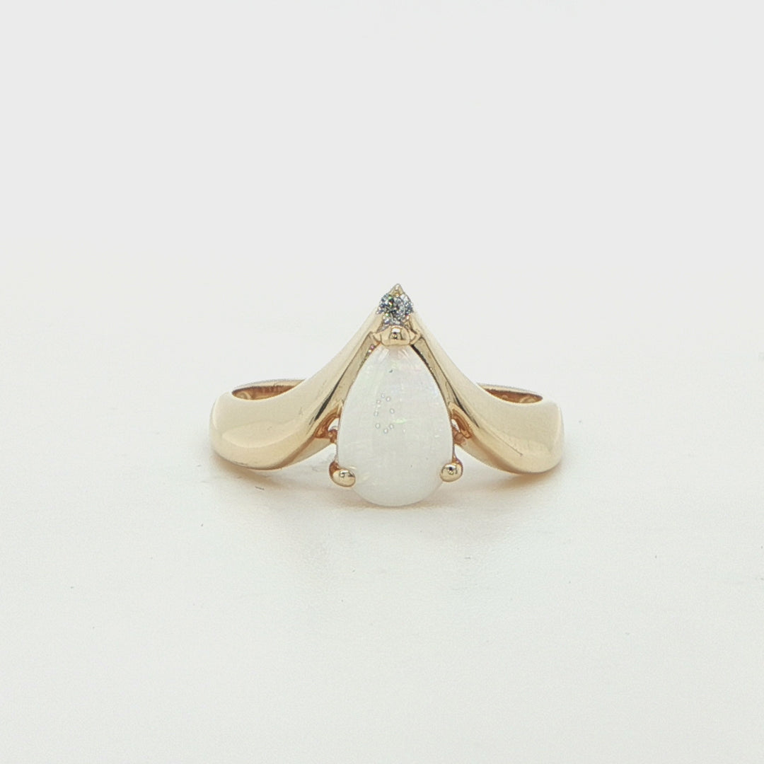 14K Yellow Gold Pear-Cut Opal Ring