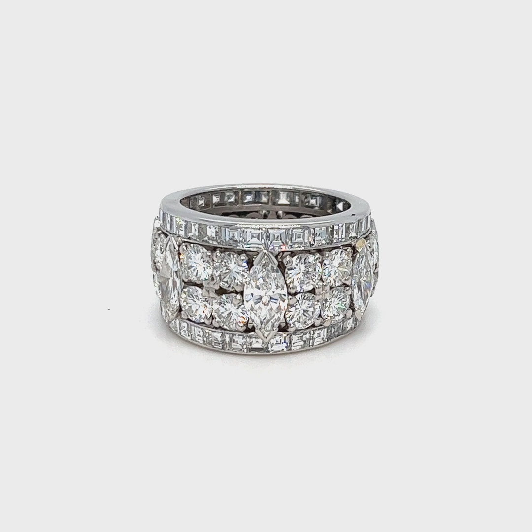 Wide Fancy Diamond Eternity Band