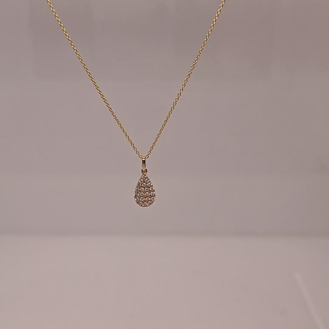 Pave Diamond Drop Necklace