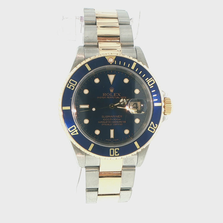 Rolex Submariner Date 40mm Two-Tone Blue Dial 16613