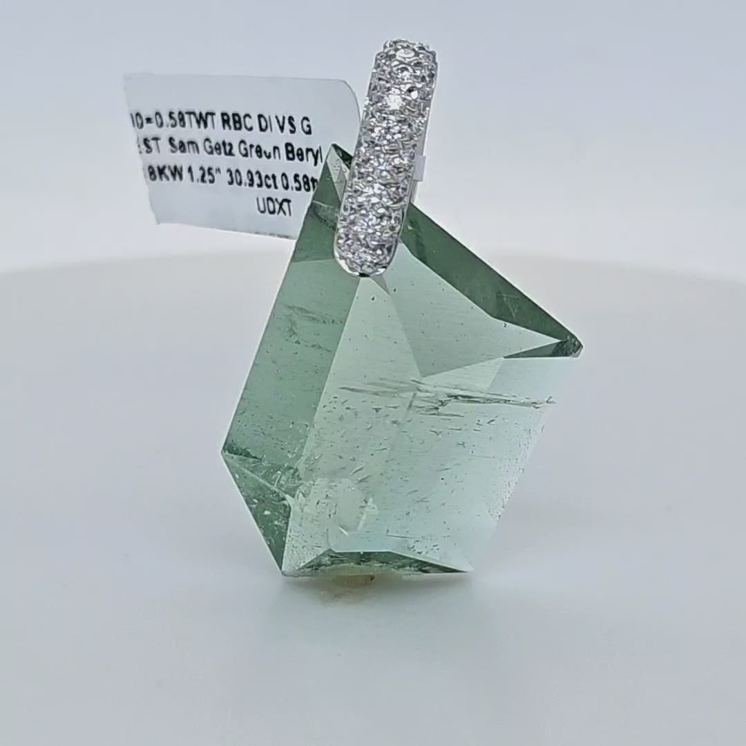 Sam Getz Green Beryl and Diamond Pendant