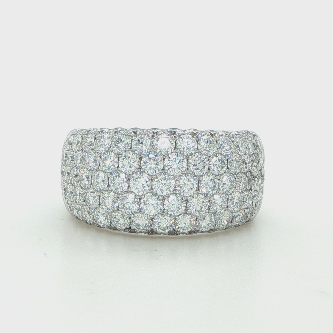 Wide White Gold Pavé Diamond Ring