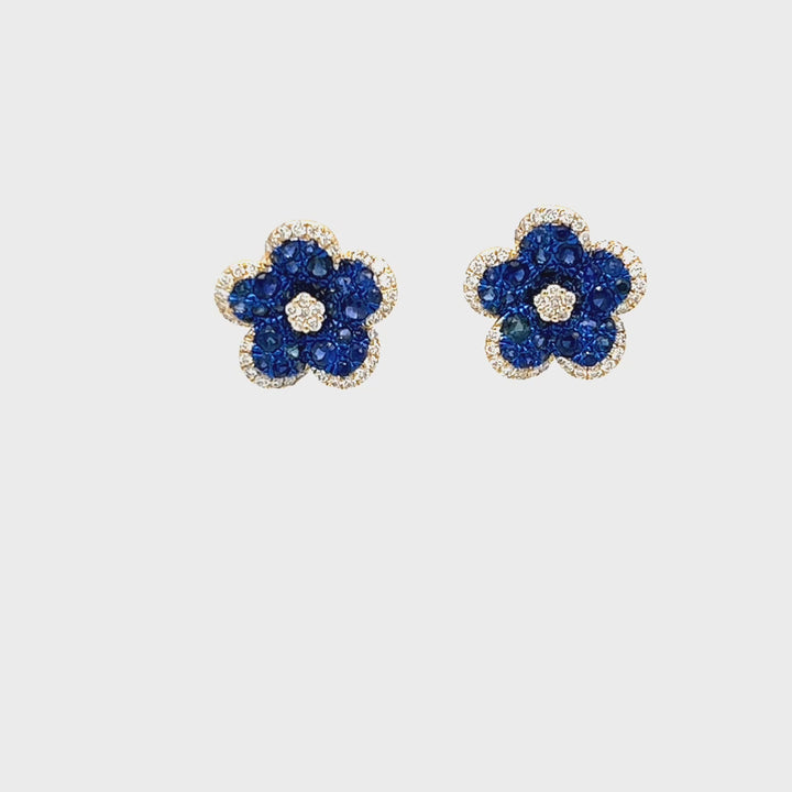 Sapphire Flower Studs