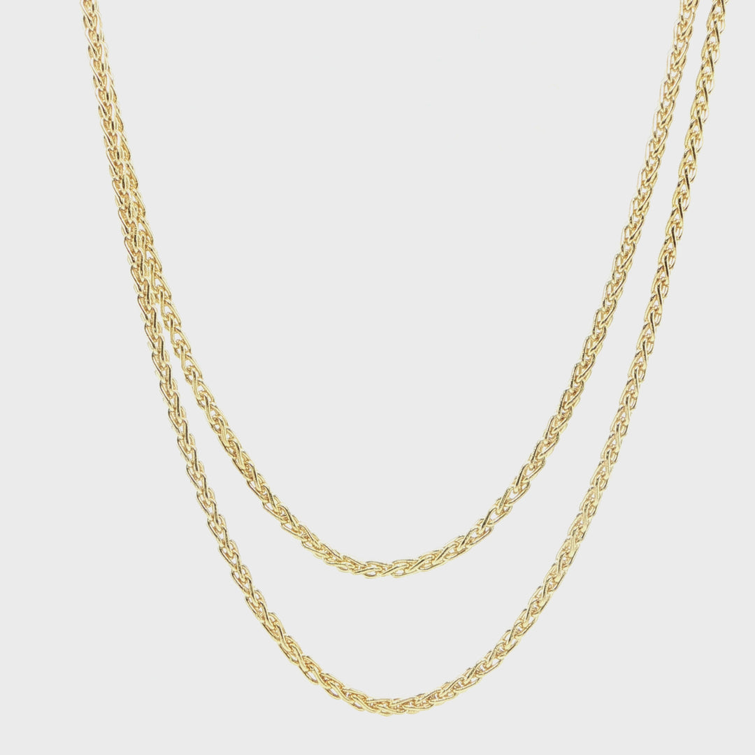 14K Yellow Gold Foxtail Chain Necklace