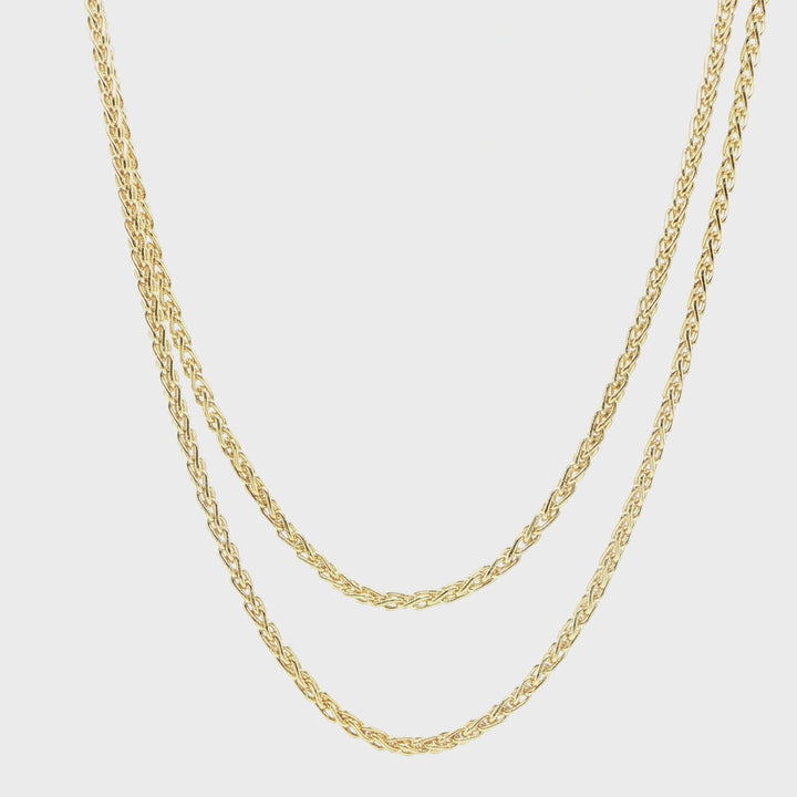 14K Yellow Gold Foxtail Chain Necklace