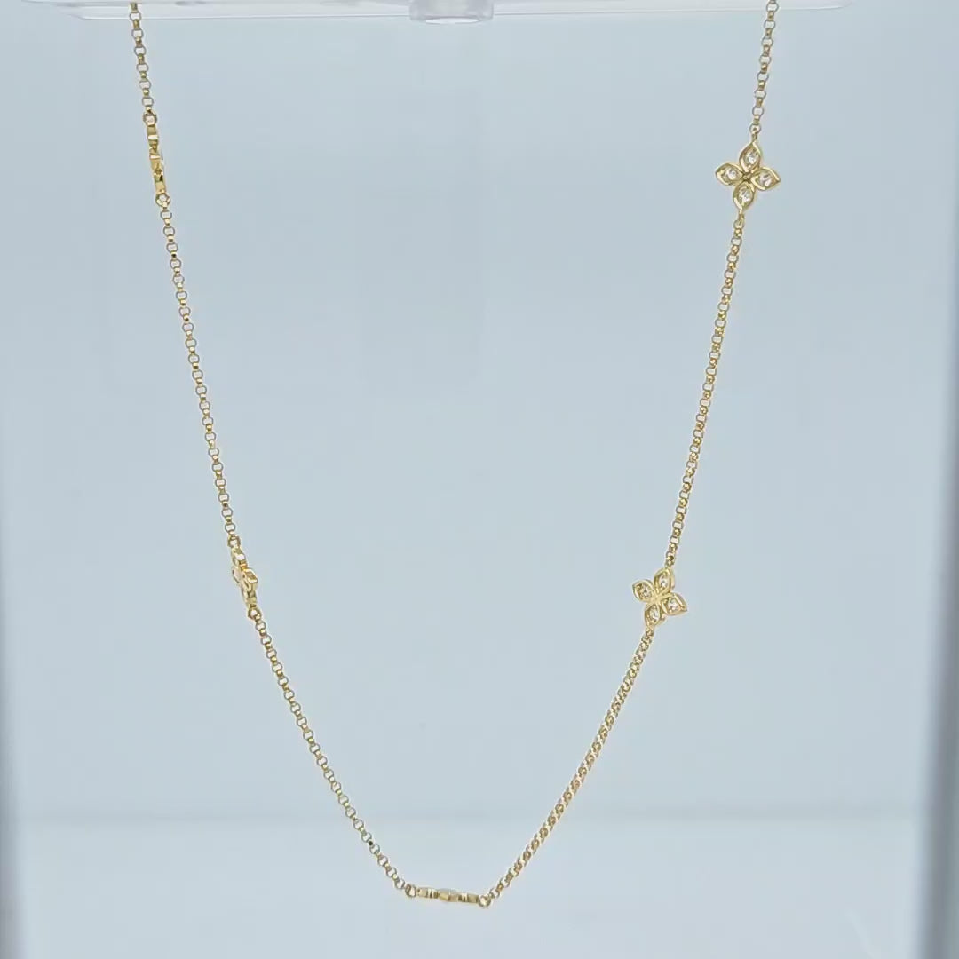 Love by the Inch 5 Station Flower Necklace