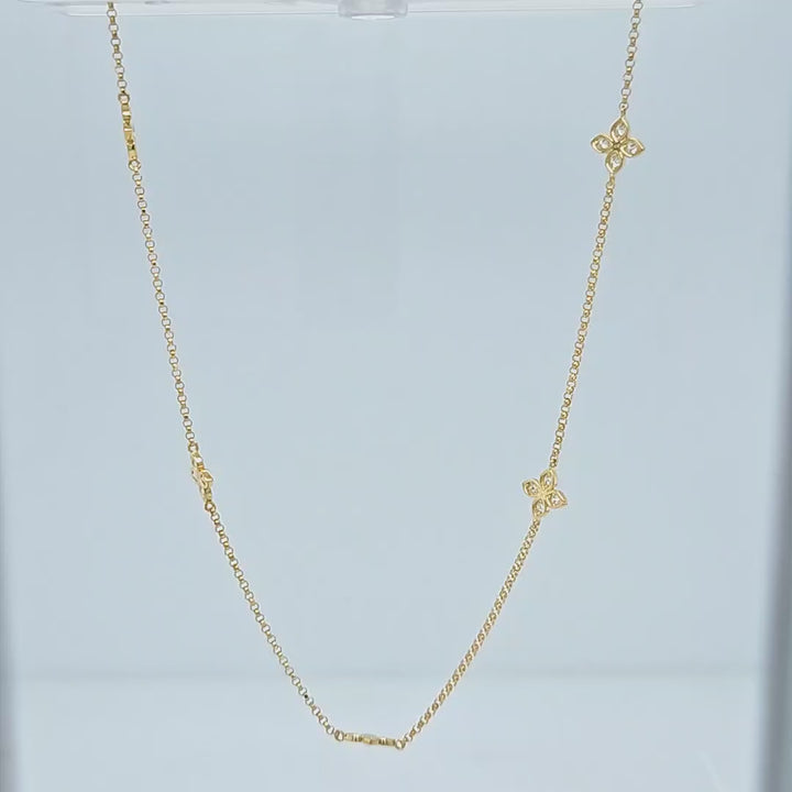 Love by the Inch 5 Station Flower Necklace