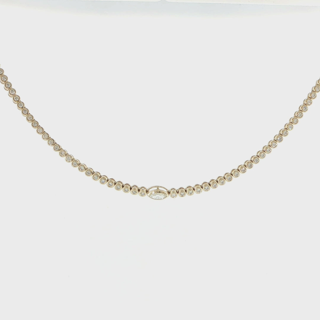 14K Yellow Gold Diamond Necklace