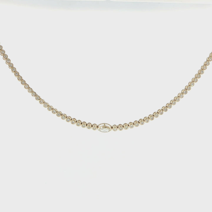 14K Yellow Gold Diamond Necklace