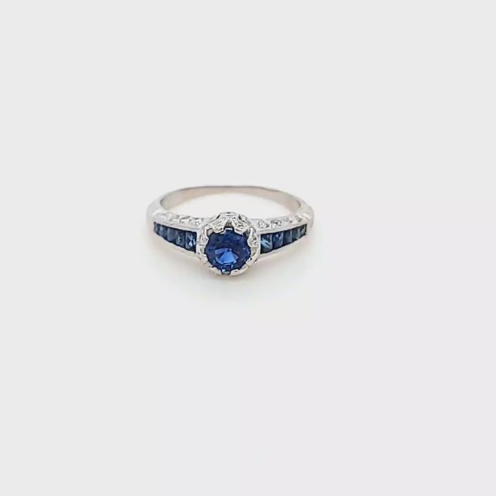 Anillo de zafiro y diamantes