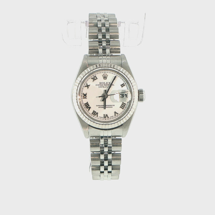 Rolex Datejust 26mm Stainless Steel White Roman Dial Jubilee Bracelet