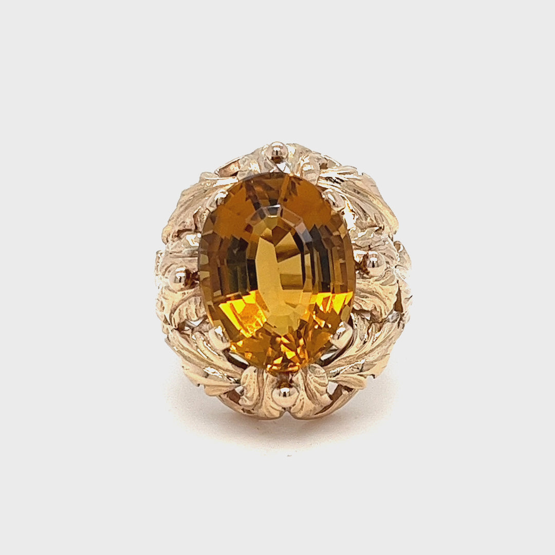 Vintage Citrine Cocktail Ring