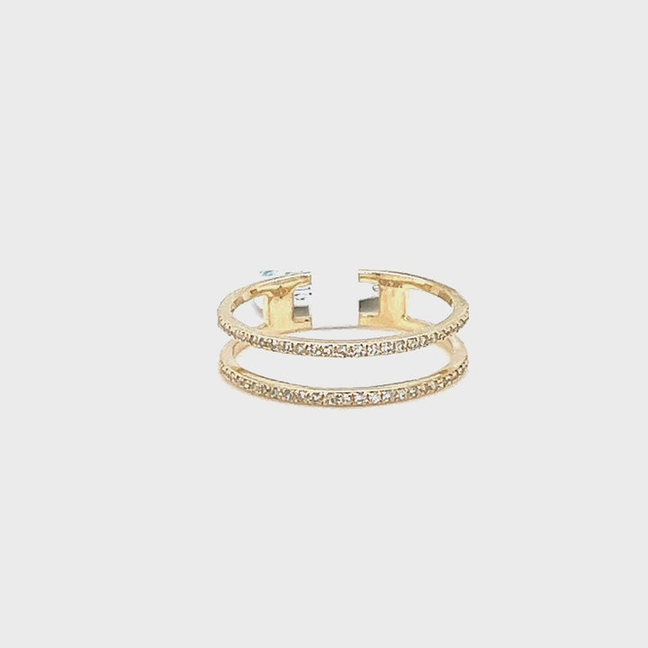 14K Yellow Gold Double Band Ring