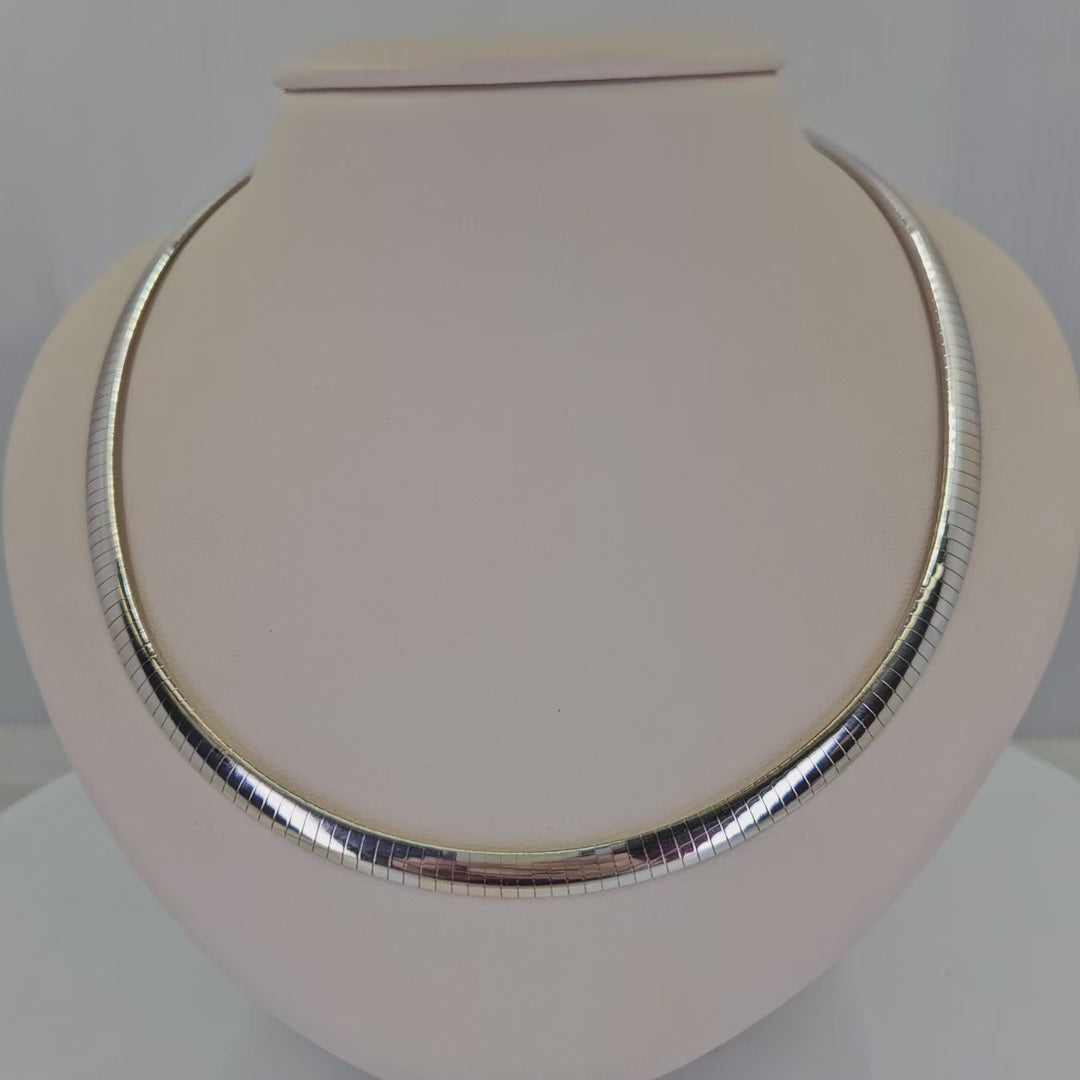 Reversible Two Tone 14K Gold Omega Necklace