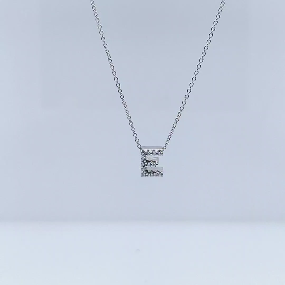 Tiny Initial ''E'' Necklace