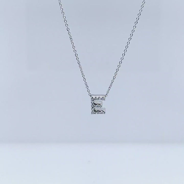 Tiny Initial ''E'' Necklace