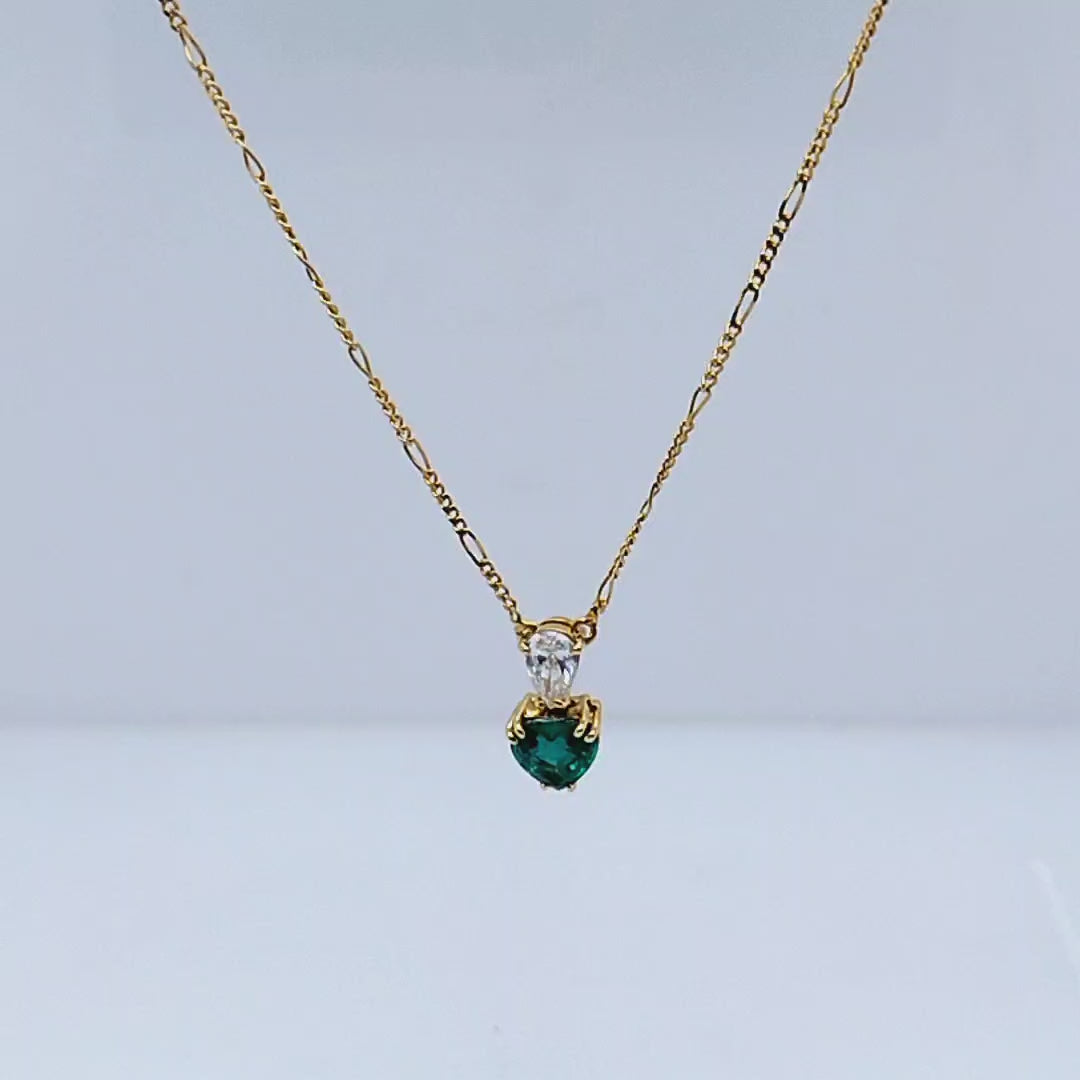 Zambian Emerald and Diamond Pendant Necklace