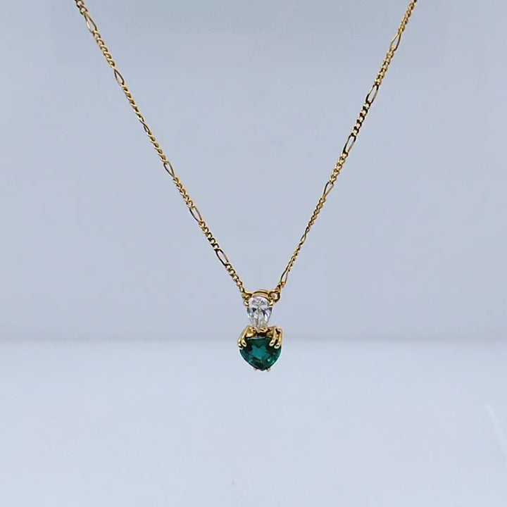 Zambian Emerald and Diamond Pendant Necklace