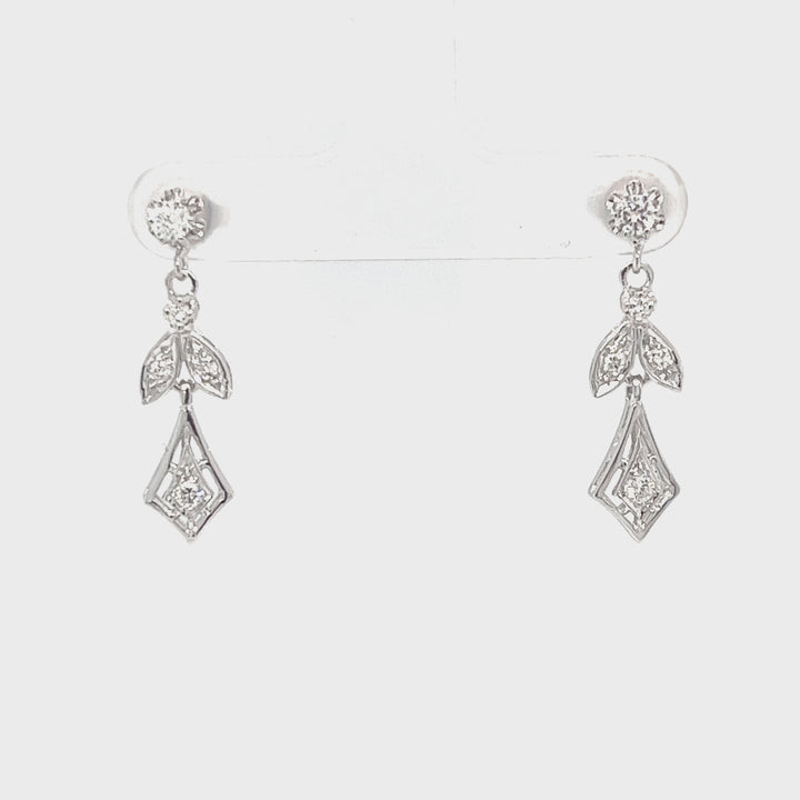 Vintage Diamond Drop Earrings